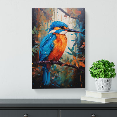 Kingfisher Expressionism - Print on Canvas