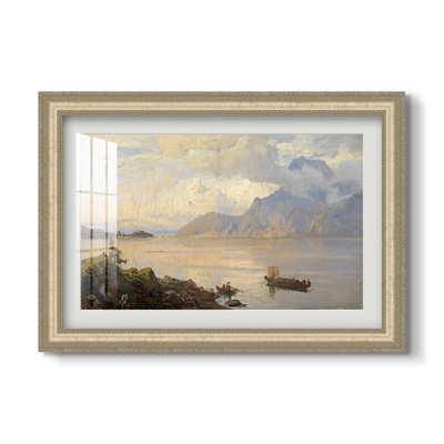 Traunsee, 1871-Hans Gude-Custom Framed Print