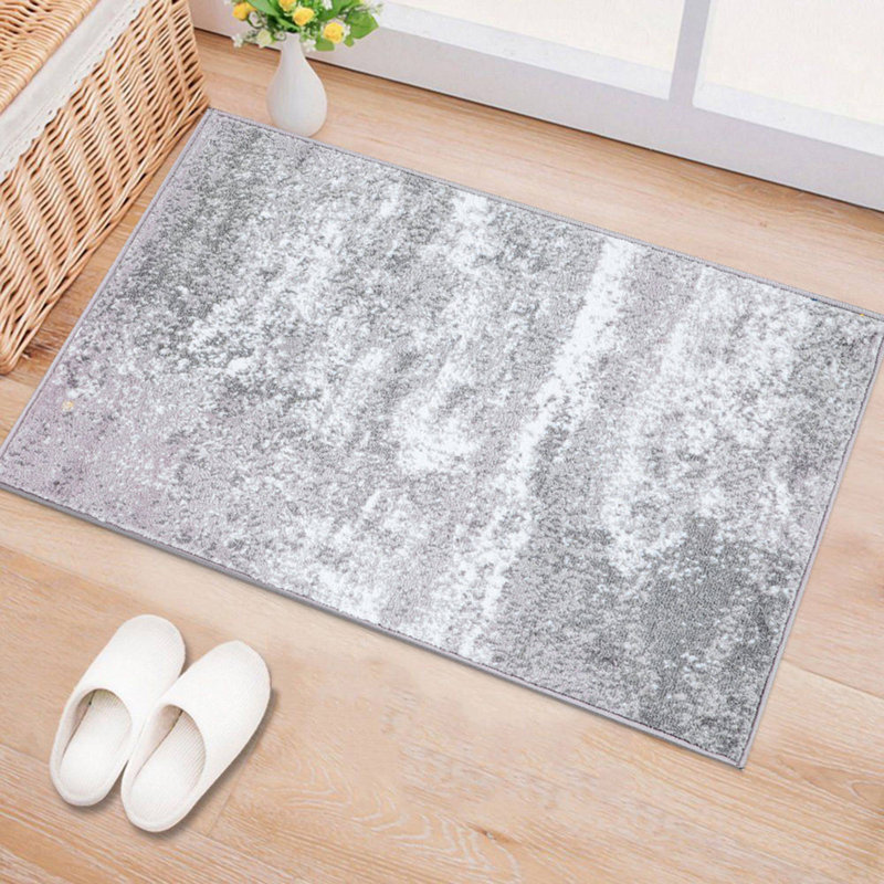 Tapis gris foncé / blanc Willington, Rectangle de 2 pi x 3 pi