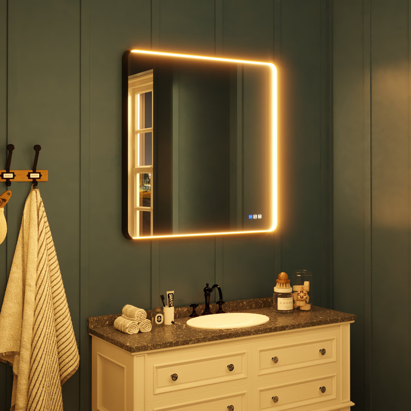 Miroir de salle de bain mural, Carrée, 36 po x 36 po