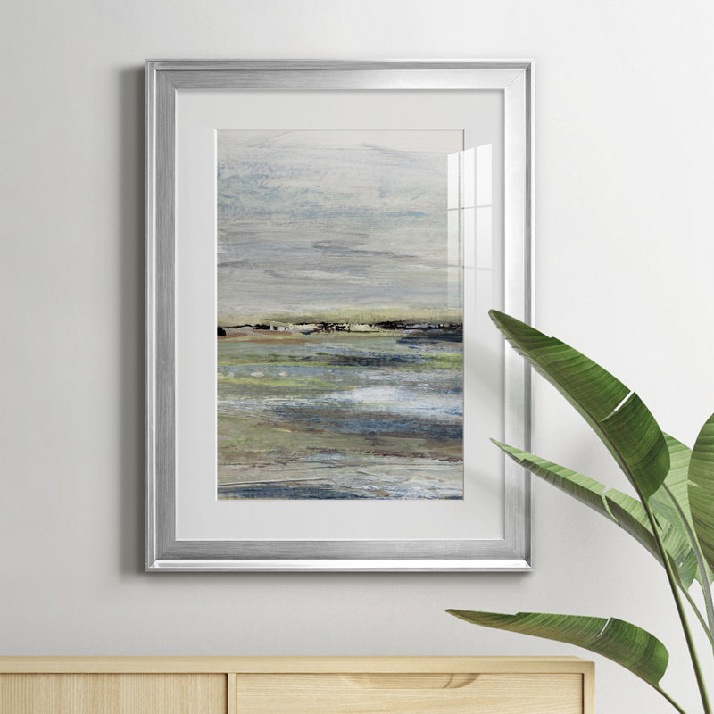 Wetlands I - peinture encadrée, H 18,5 po x l 24,5 po x P 1,5 po, Argent