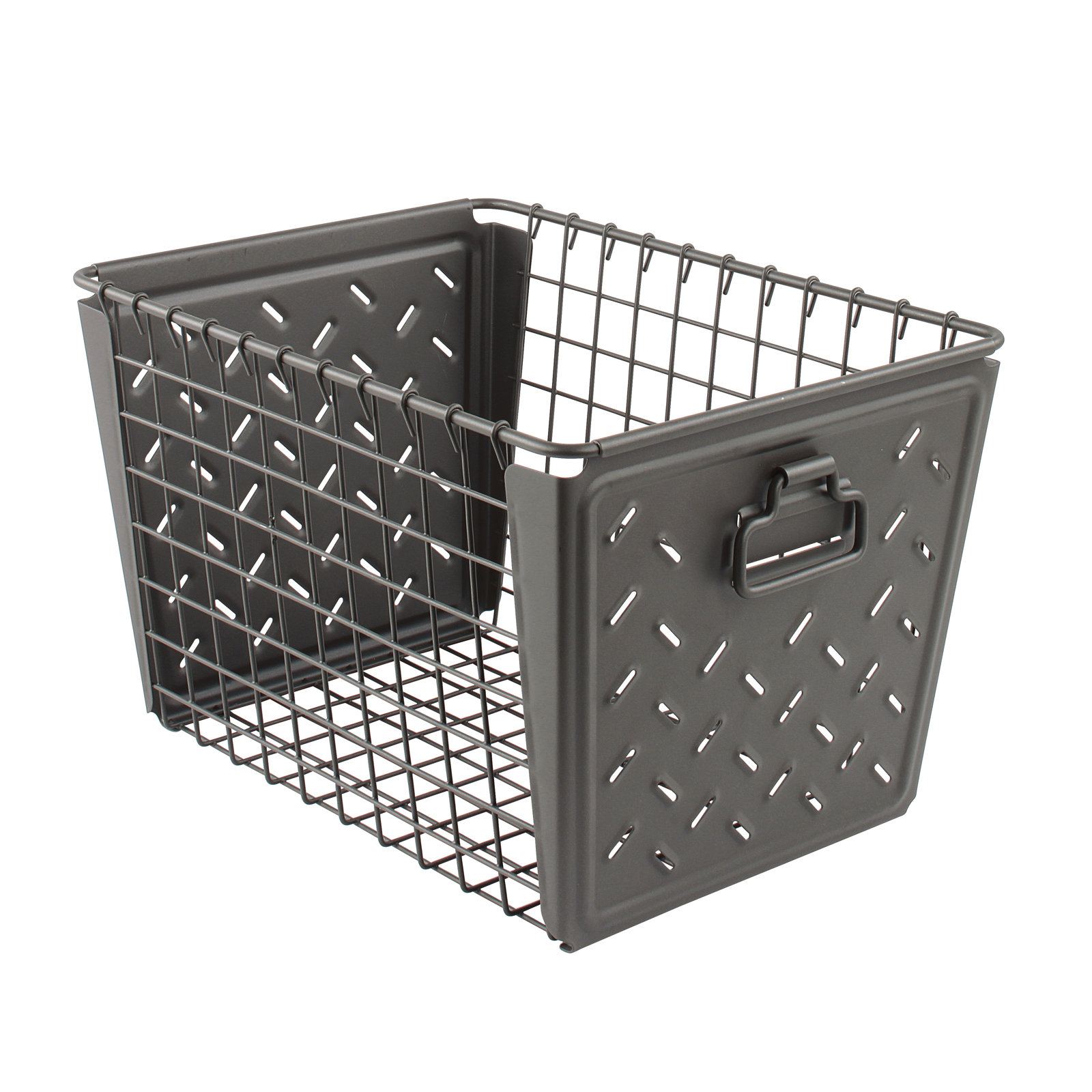 Juliana Metal Decorative Basket 1, Industrial Gray