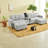 U-shaped Modular Sofas With Bluetooth And Storage, Light Grey Chenille For Modern Living Rooms