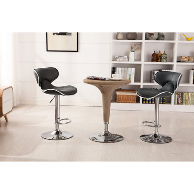 Pivotant gris réglable avec base, 2 - Design moderne pour la vie, la salle à manger, le bar, le bureau, les espaces extérieurs de 2 sièges en similicuir, hauteur, fonctionnalité, confort d'utilisation