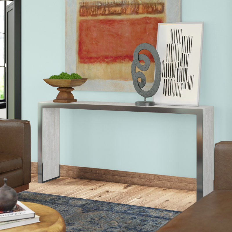 Melange 72'' W Stone Console Table
