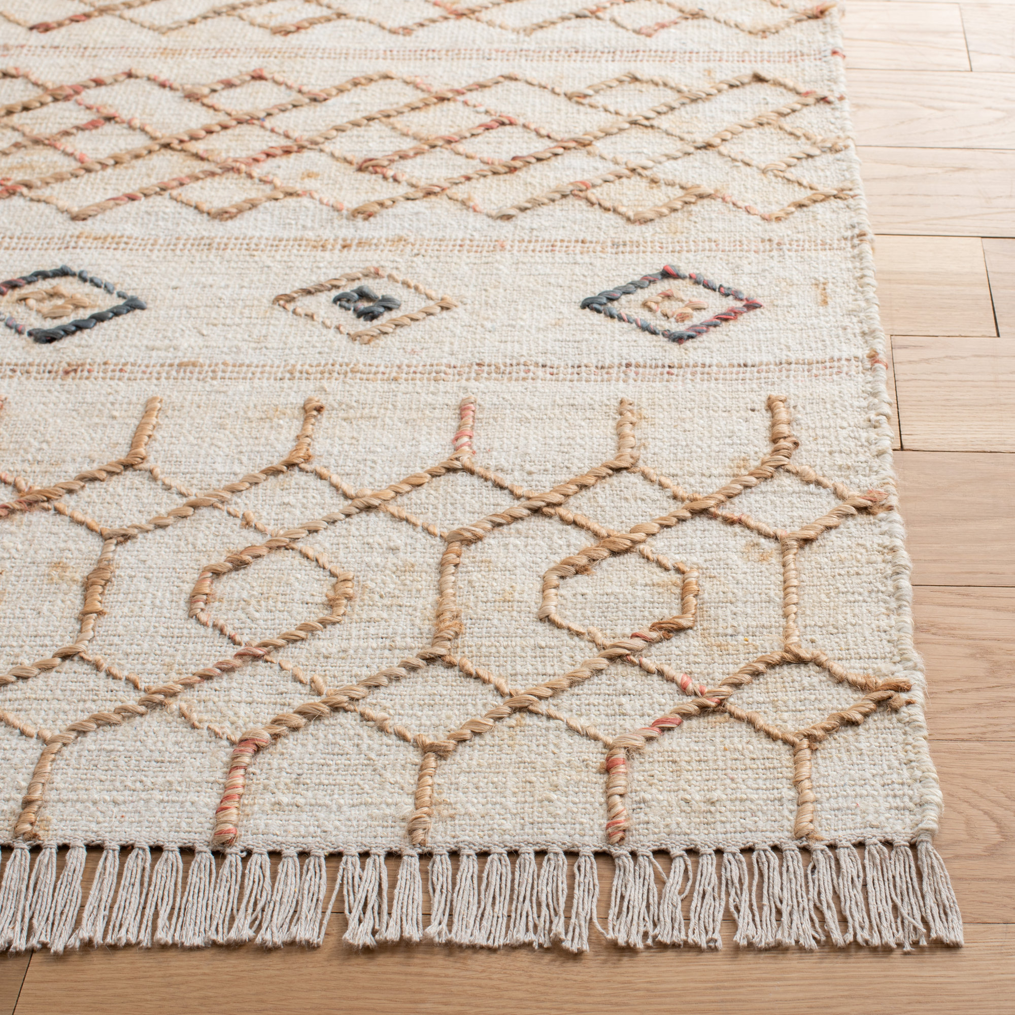 Kiya Natural/Ivory Rug, Square 1'6"