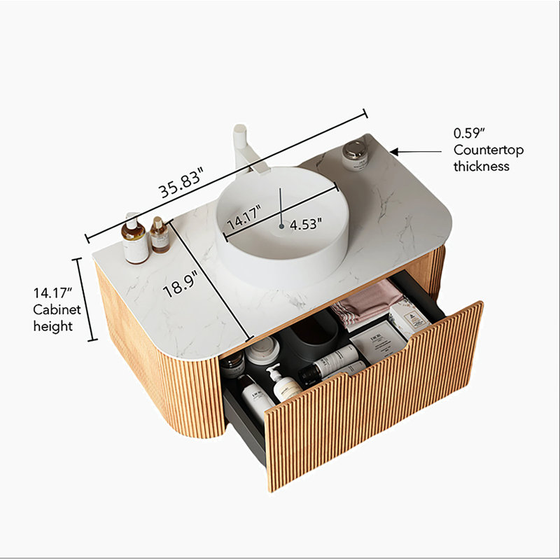 Meuble-lavabo flottant avec tiroir