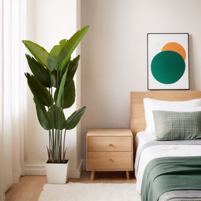 Ensemble de 2 plantes artificielles de 5 pi de hauteur - Faux palmiers tropicaux réalistes pour la décoration intérieure et extérieure