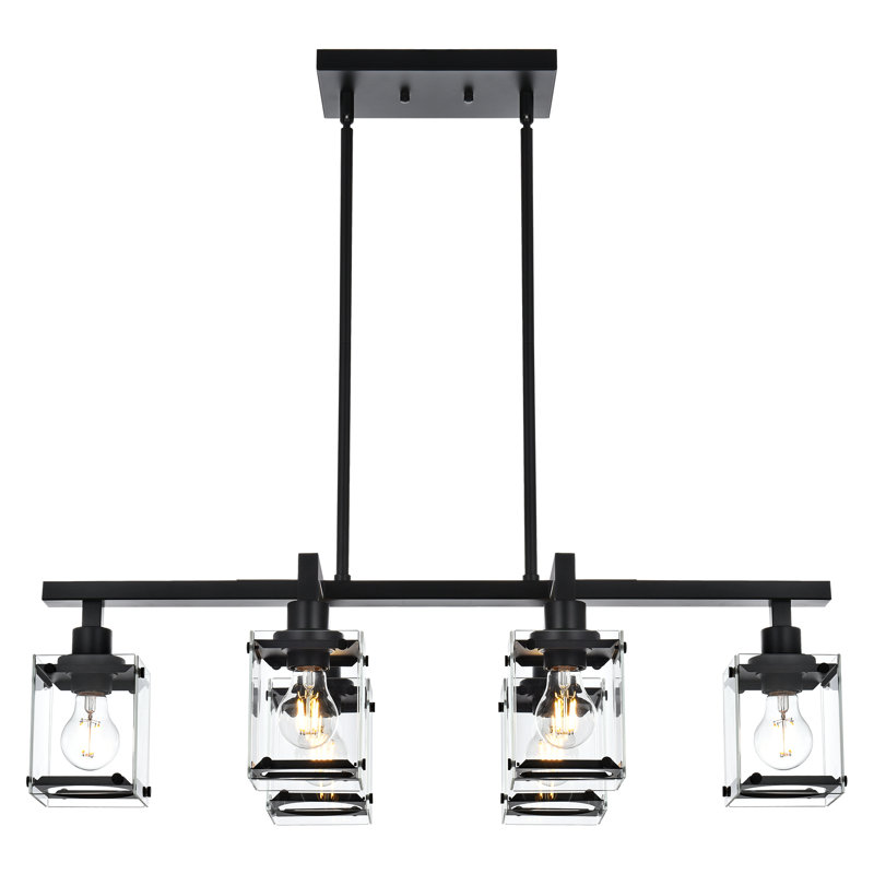 Delphin 6 - Light Matte Black Kitchen Island Pendant