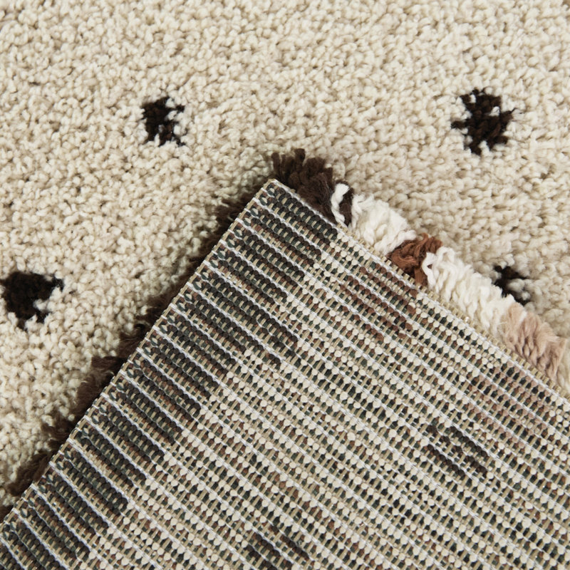 Chesser Cream Dots Shag Area Rug, Rectangle 7'10" x 10'
