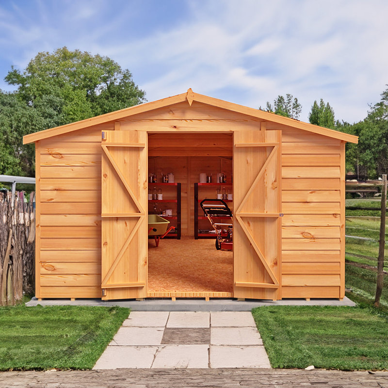 Garden Value 10 ft. W x 15 ft. D Overlap Shed, No