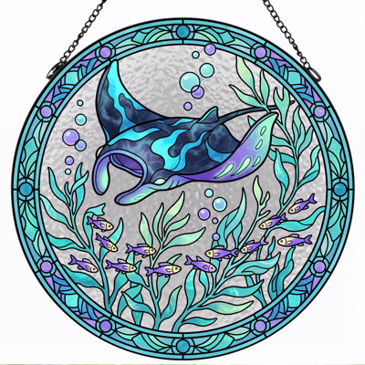 Stained Glass Stained Glass Window Panel，12"H