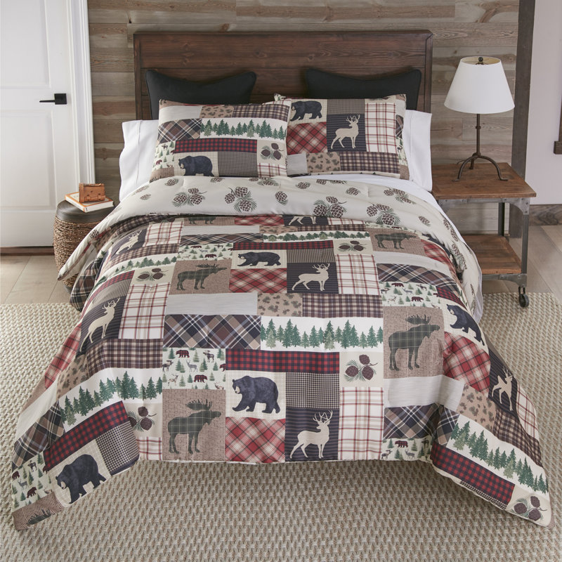 Rustic Wilderness Pine Reversible King Microfiber Comforter Set