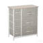 Tour de rangement à 7 tiroirs, bacs en tissu, structure en métal pour chambre / placard - gris clair
