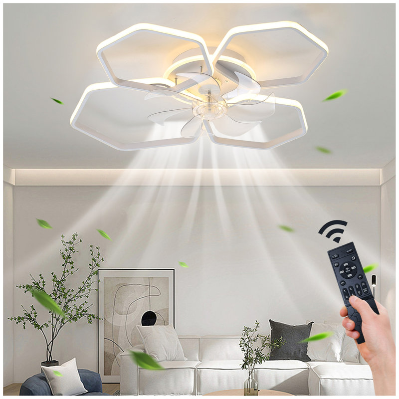 Ventilateur de plafond 30 pouces avec lumières DEL à télécommande à intensité variable, ventilateur à 6 vitesses