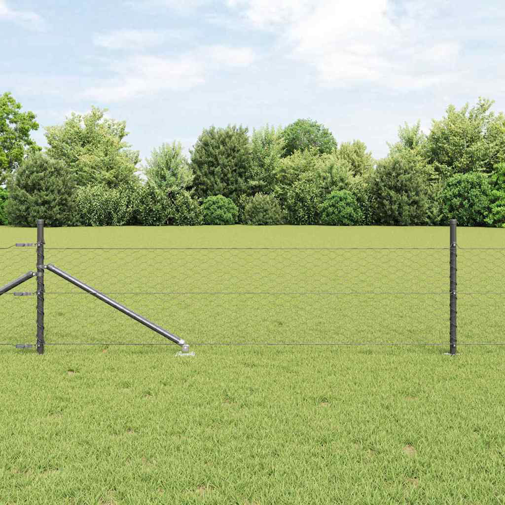 Vidaxl Fence With Posts PVC-Coated Steel