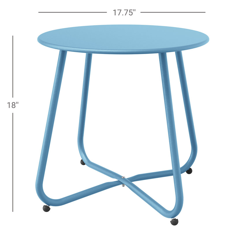 Table d'appoint en acier Ebern Designs, Bleu