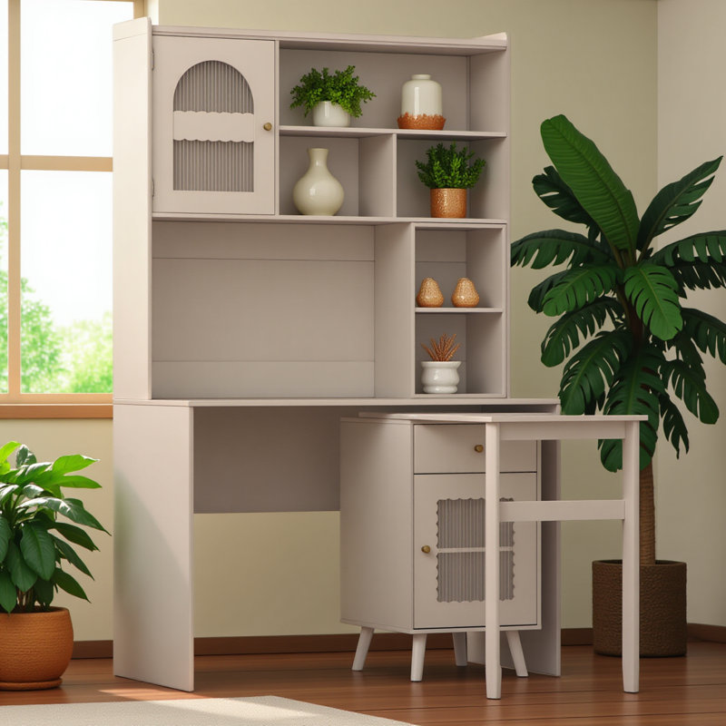 Bureau d'ordinateur avec bureau rotatif à 90 degrés, bureau de 43 po x 70 po avec tiroir de rangement et armoires, bureau de jeu avec tablettes, bureau d'écriture pour bureau, bureau de travail pour la maison
