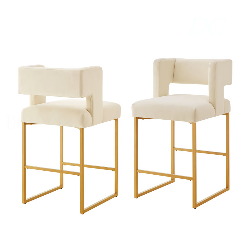 Tabourets de bar à hauteur de comptoir Modern Modern, Beige