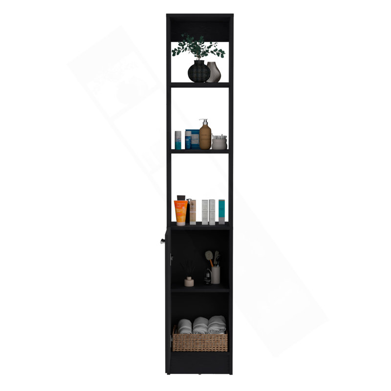 Parks Linen Bathroom Storage Cabinet With One Doors, Tall Bathroom Cabinet With 6 Shelves, For Bathroom, Living Room, Kitchen