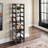 Bella 5-Piece Narrow Storage Shelf in Espresso and Black, 54.5" H x 13.13" W x 11.05" D