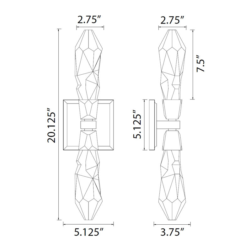 Angelus LED Wallchiere, Satin Brushed Black