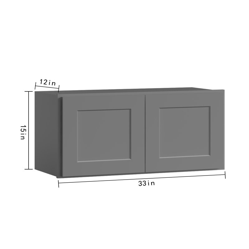 Armoire murale standard Shaker de gris Shaker de l 30 po x P 12 po x H 15 po Homeibro Cozy Design, Shaker pierre grise
