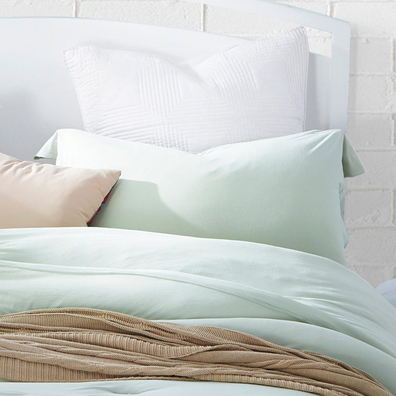 Bare Bottom Cotton Sham Set, Standard, Tundra Gray