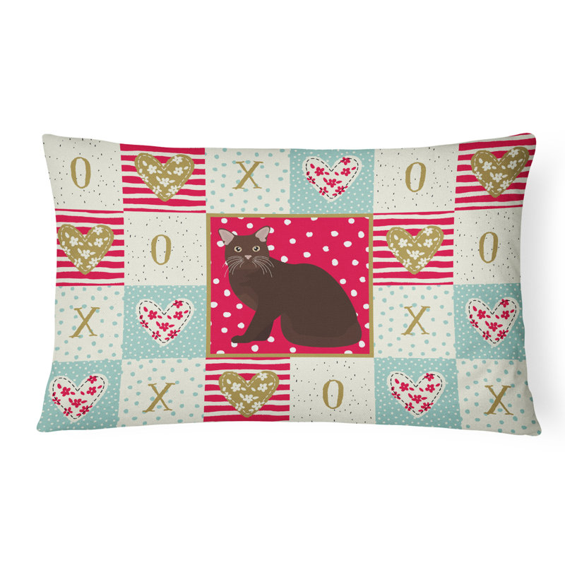 Coussin rectangulaire extérieur avec remplissage burmese #2 chat love 