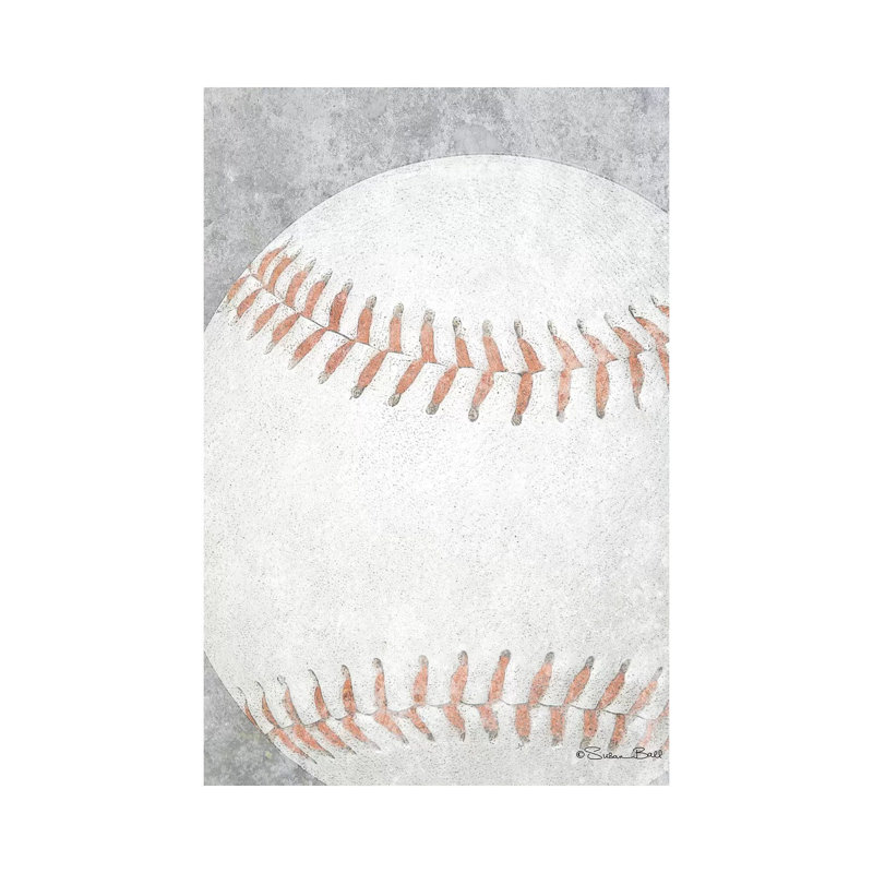 Sports Ball - Baseball by Susan Ball - Wrapped Canvas Painting, 30.48 cm H x 45.72 cm W