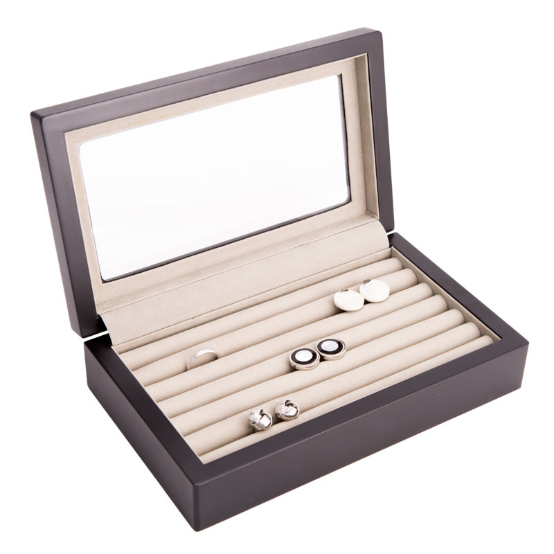 Wood Cufflinks Box +, Matte Black