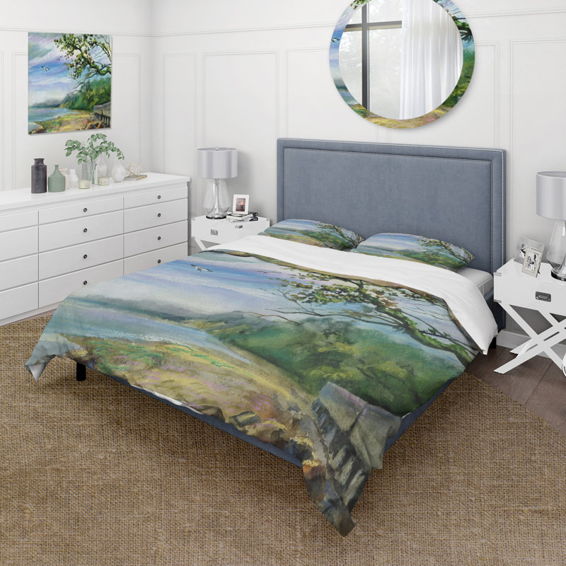 Ensemble de housse de couette nautique et côtier Coast of The Baltic Sea - Microfibre polyester