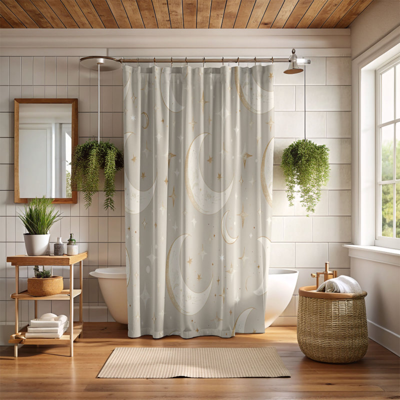 Rideau de douche standard 1 pièce Celestial Harmony, H 74 po x l 71 po