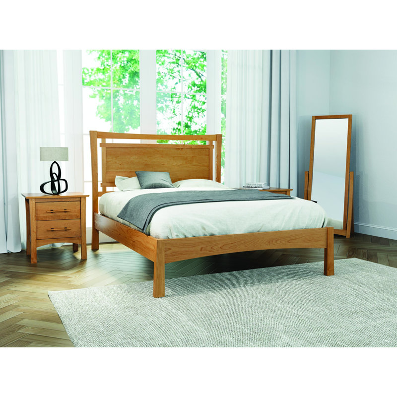 Monterey Solid Wood Platform 3 Piece Bedroom Set, Natural Cherry, King