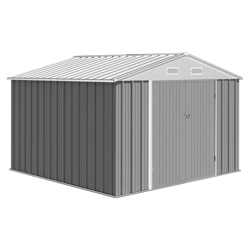 Galvanized Steel Horizontal Storage Shed, 79.92" H x 94.08" W x 94.08" D, Gray