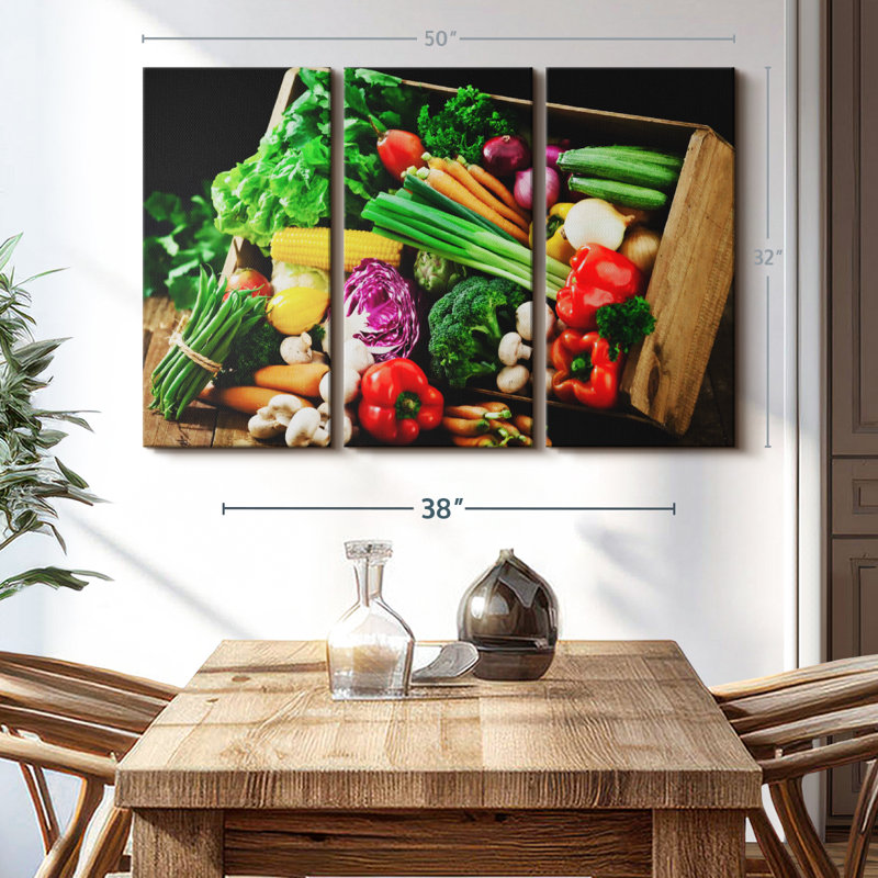 "Caisse de légumes" sur toile, H 50 po x l 32 po