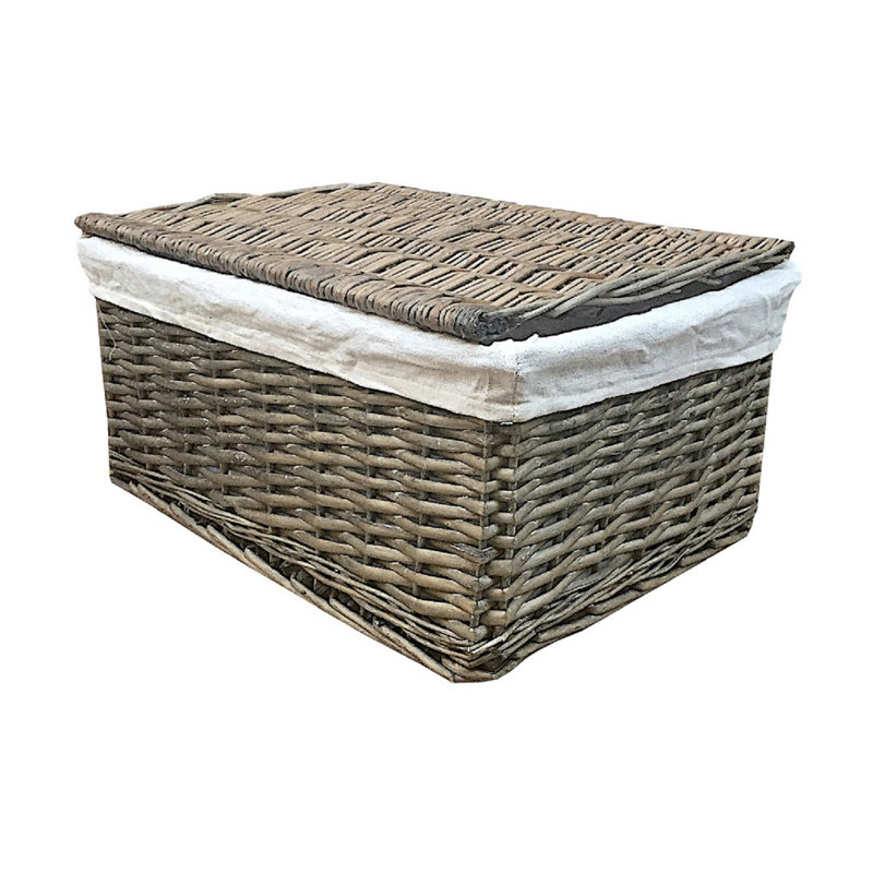 Brambly Cottage Wicker Decorative Basket, 20cm H x 40cm W x 30cm D, Oak