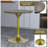 Basingstoke 27" Round Dining Table with MDF Top and Gold Stainless Steel Pedestal Base Kitchen Table Seats 2-4 Person-1747940697