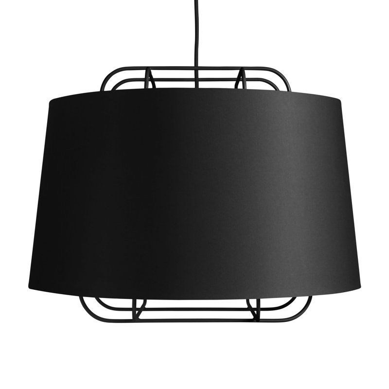 Perimeter 1 - Light Single Pendant, Black, 17" H x 23" W x 23" D