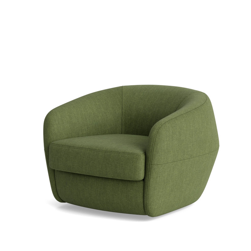 Elaine Swivel Chair, Performance Weave - Basil