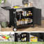 Chariot de gril en métal avec évier et armoire, plateforme pliable, roulettes pour la cour arrière, acier inoxydable 304, drainage complet, rangement facile à installer, table de travail supérieure, espaces, propre,