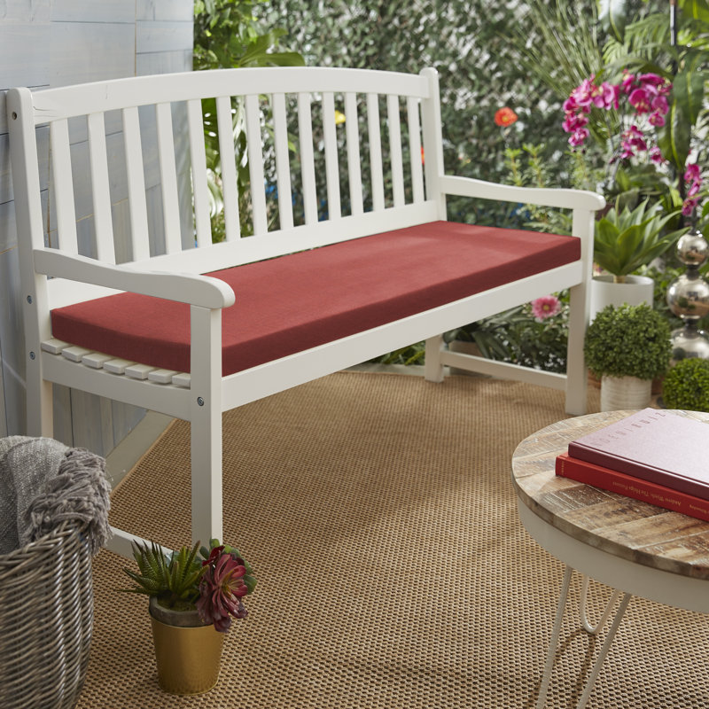 Outdoor Bench Seat Cushion, 2" H x 40" W x 17" D, Canvas Henna Sunbrella® Canvas