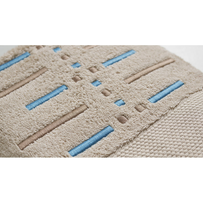 Ardus Plush Hand Towel, Sand/Blue