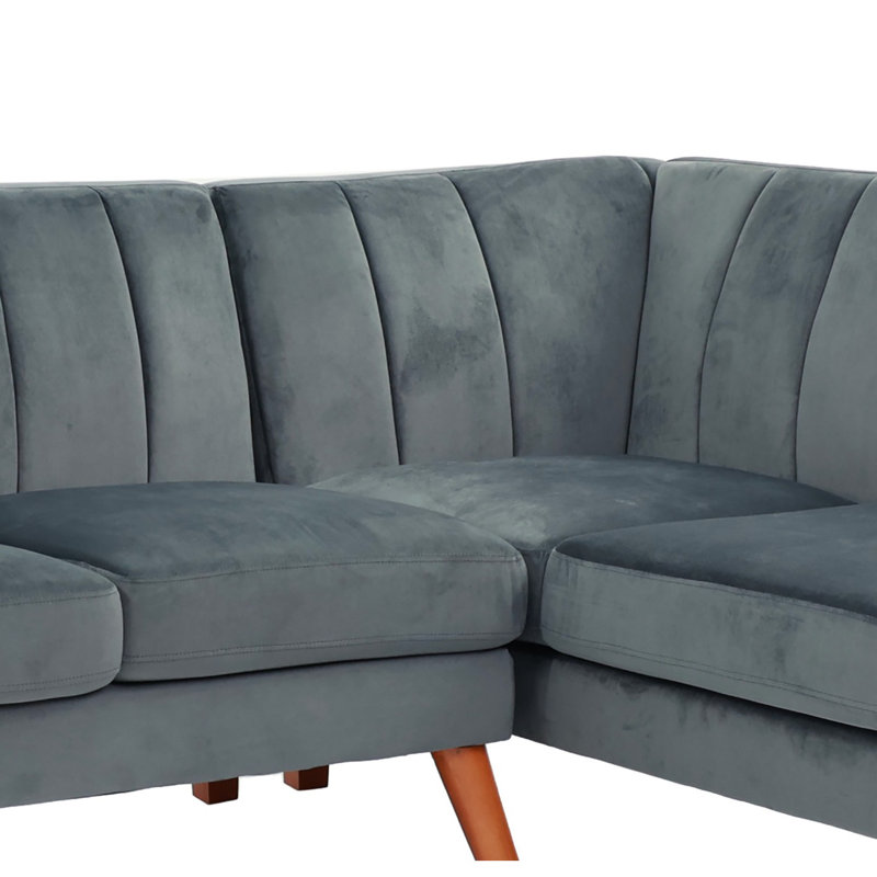 Canapé modulaire moderne en similicuir 2 pièces, Gris foncé, Gris foncé