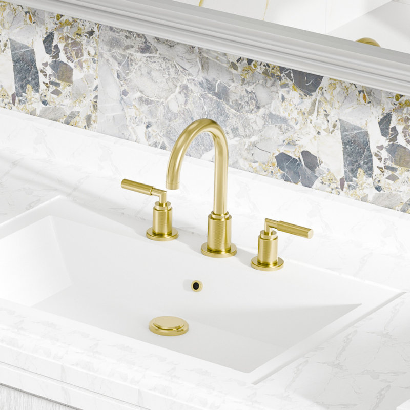 Widespread 2-handle Bathroom Faucet with Drain Assembly, Lever Handle, Zirconium Gold