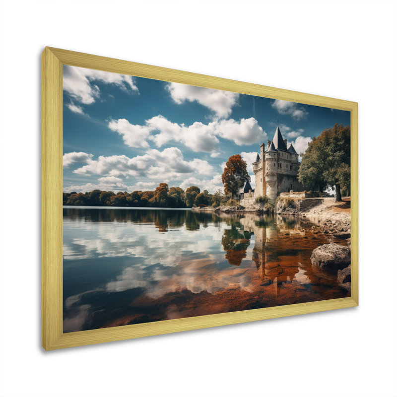 Markwich France, beau château - impression, H 24 po x l 32 po x P 1 po, Cadre doré simple
