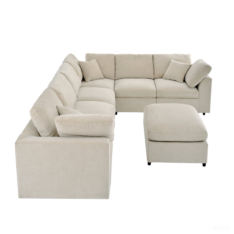 Canapé modulaire rembourré Avrilynn, Beige