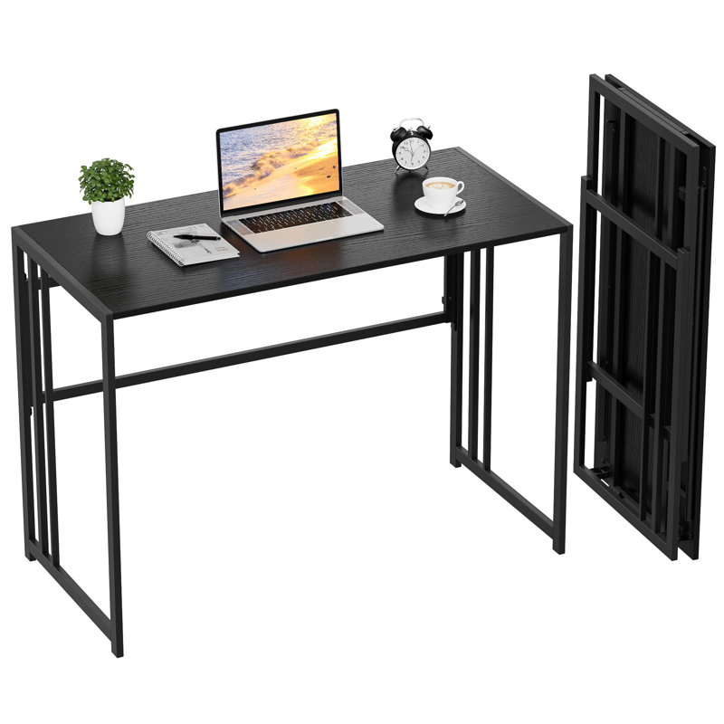 Metal Base Computer Desk, Black/Black