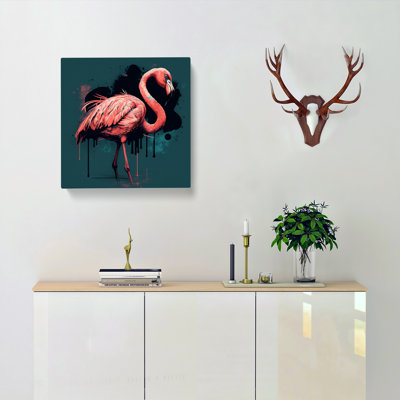 Flamingo Graphic Art - Wrapped Canvas