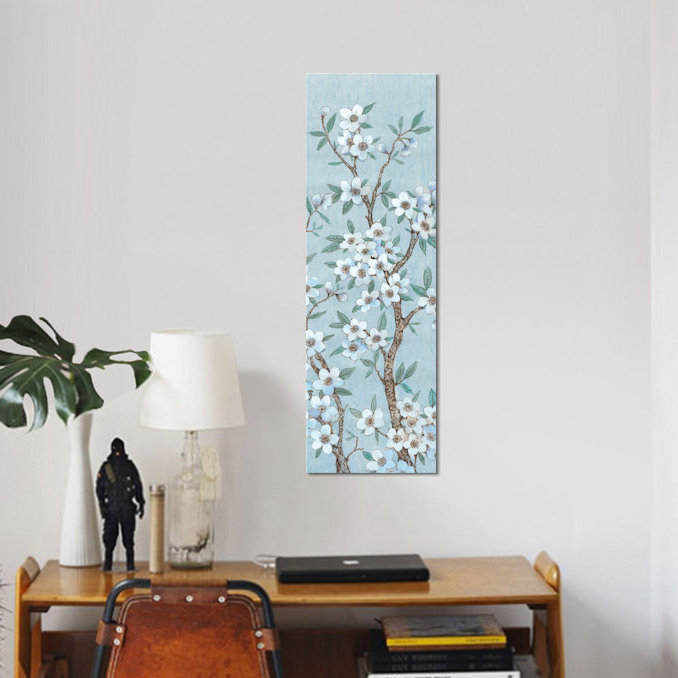 « branches of fleurs », impression sur toile tendue, H 60 po x l 20 po x P 1,5 po, Toile tendue